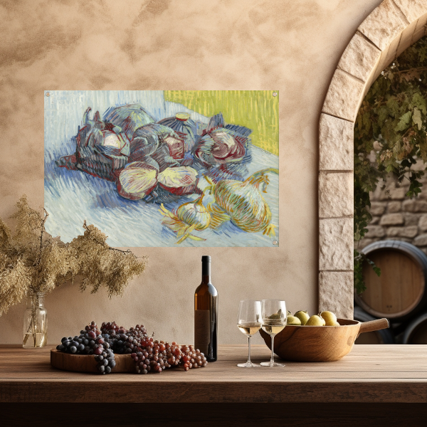 Rode kool en uien - Vincent van Gogh tuinposter