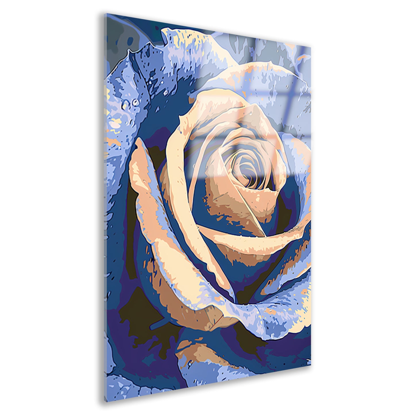 Abstracte digitale kunst van een roos acrylglas