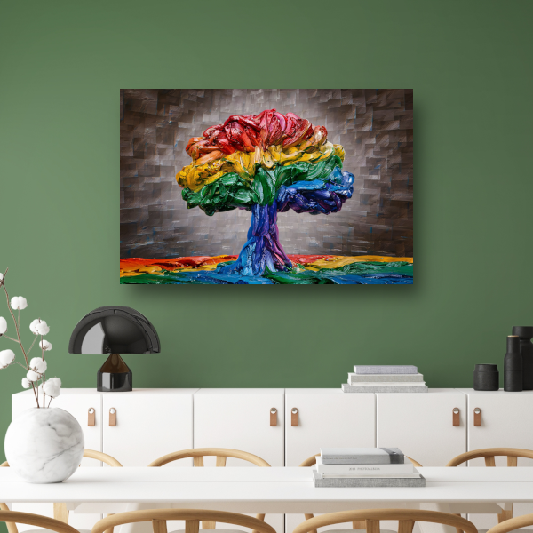 De dans van kleur en leven op canvas canvas met baklijst