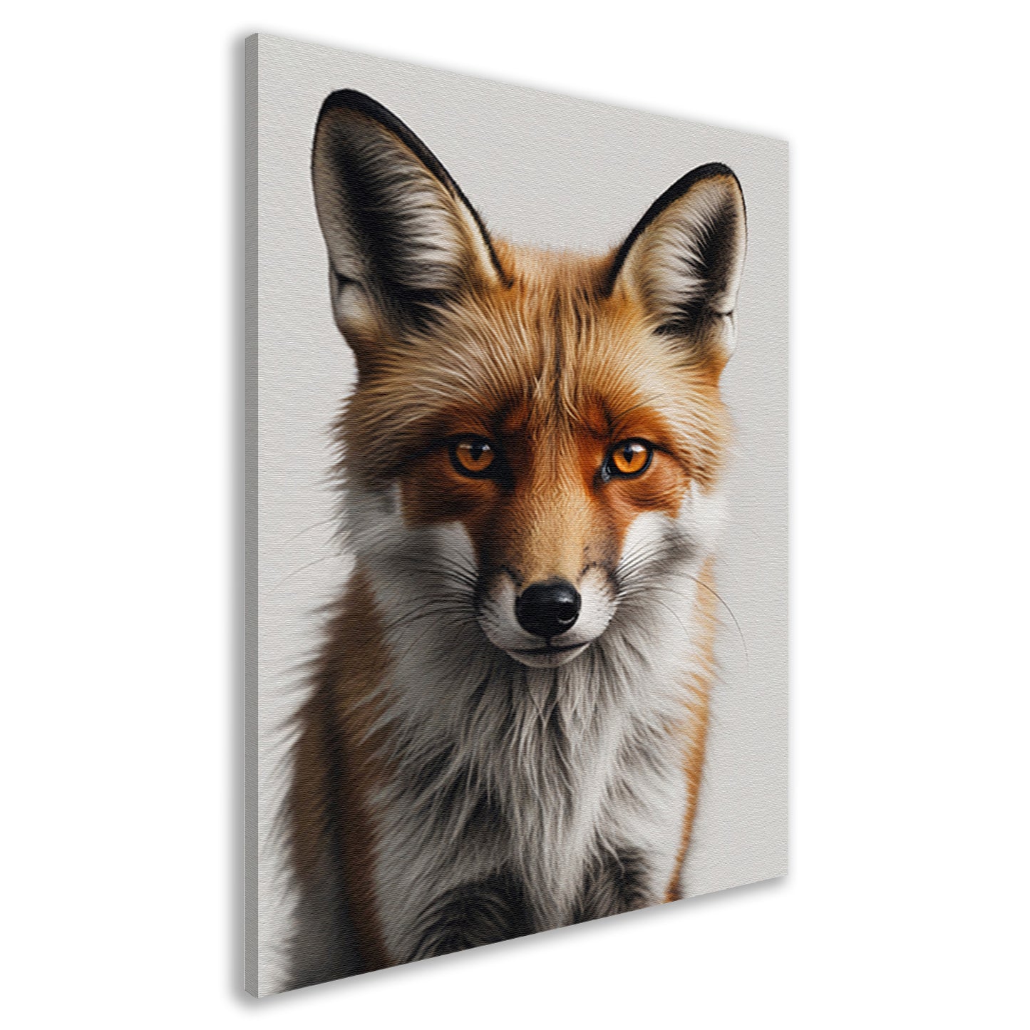 Intens Blikkende Vos in Gedetailleerd Portret canvas