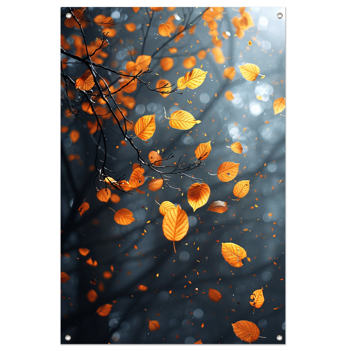 Vallende Herfstbladeren in het Bos tuinposter
