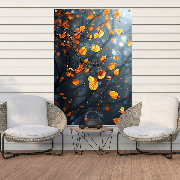 Vallende Herfstbladeren in het Bos tuinposter