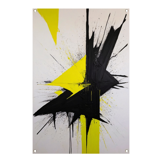 Explosie van Contrast in Geel en Zwart tuinposter