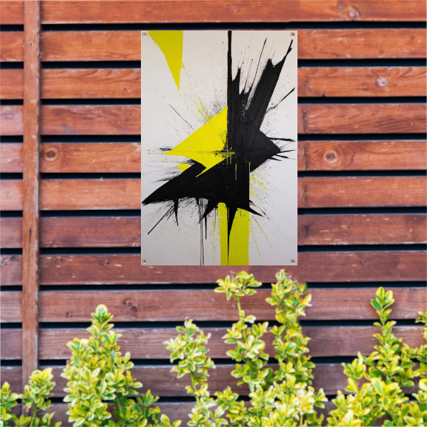 Explosie van Contrast in Geel en Zwart tuinposter