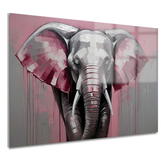 De Roze Accenten van een Majestueuze Olifant acrylglas