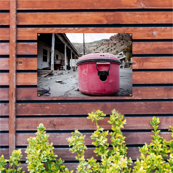 Rode Prullenbak Banksy Straatkunst tuinposter