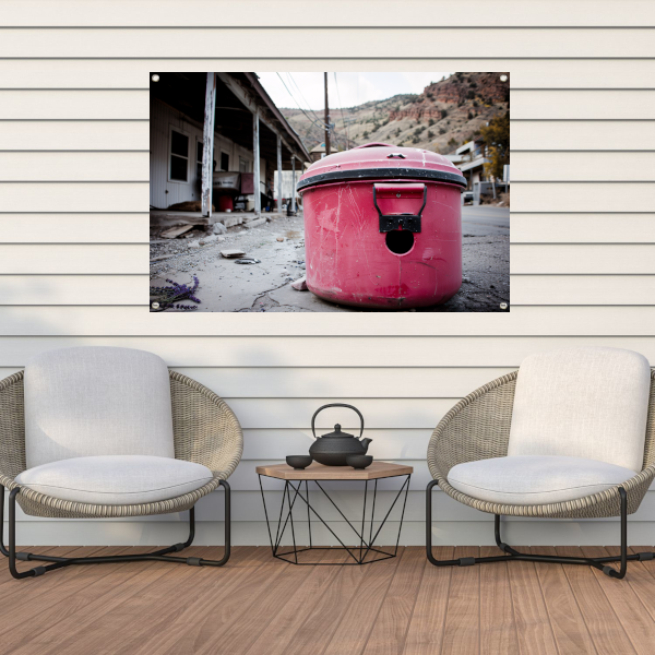 Rode Prullenbak Banksy Straatkunst tuinposter