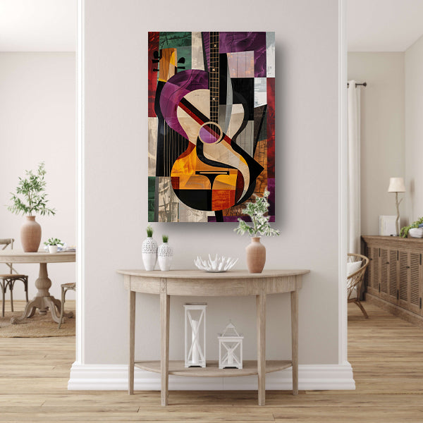 Abstract Kubistische Gitaar Kunst canvas