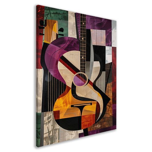 Abstract Kubistische Gitaar Kunst canvas