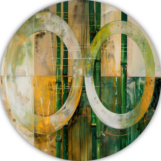 Dynamisch Abstract Spel van Cirkels en Lijnen aluminium muurcirkel