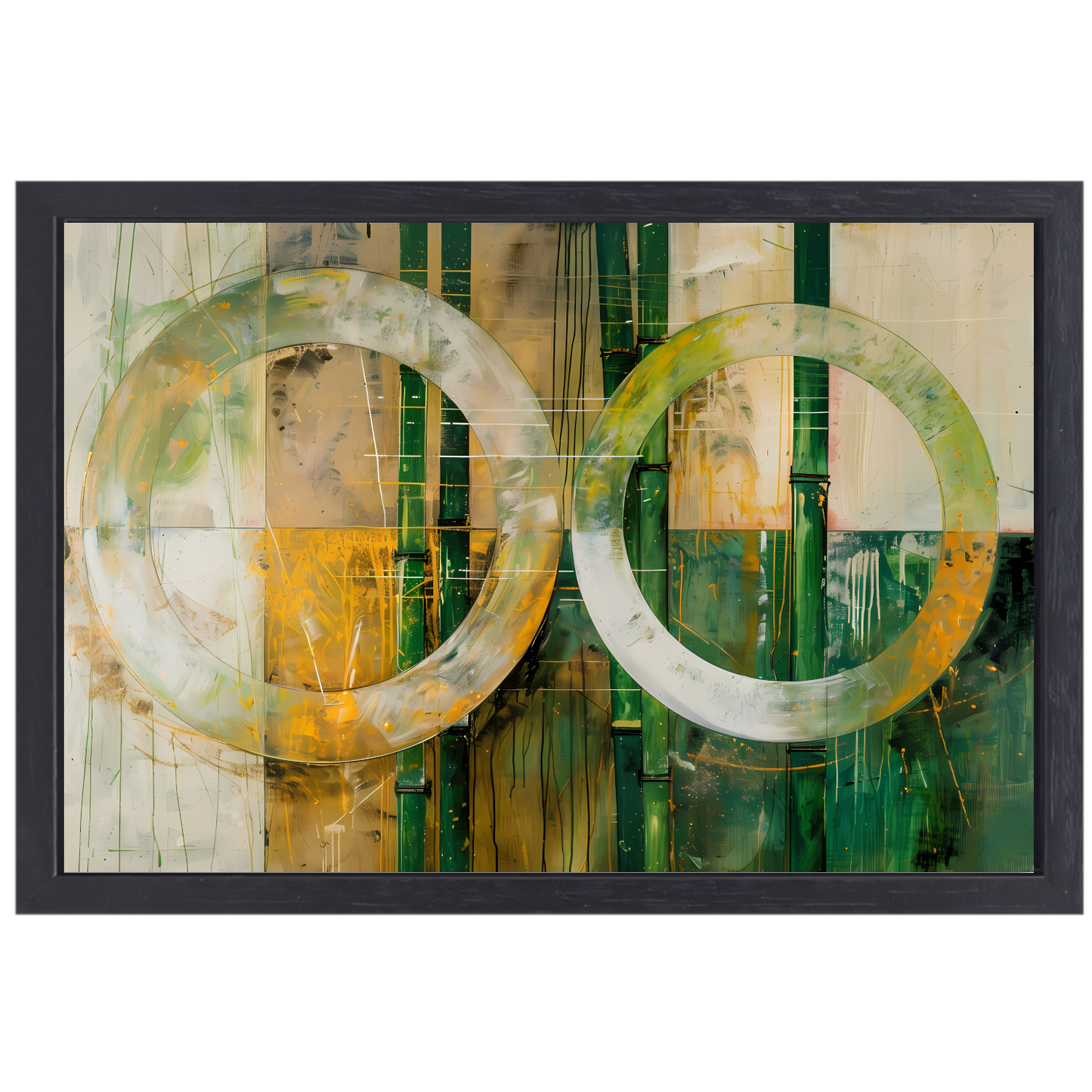 Dynamisch Abstract Spel van Cirkels en Lijnen canvas met baklijst