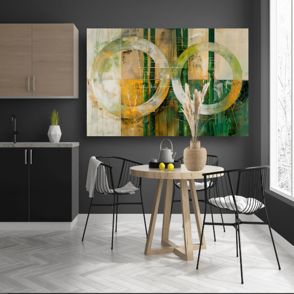 Dynamisch Abstract Spel van Cirkels en Lijnen poster