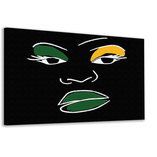 Abstract minimalistisch portret van Afrikaans gezicht canvas