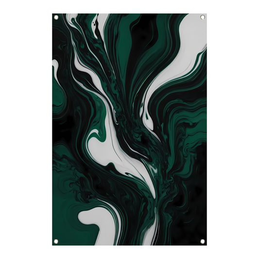 Abstracte Dans van Donkergroen en Wit tuinposter