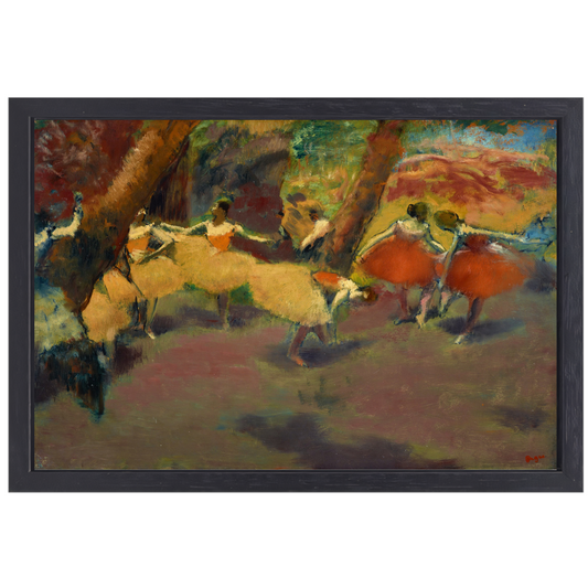 Vóór de voorstelling - Edgar Degas canvas met baklijst