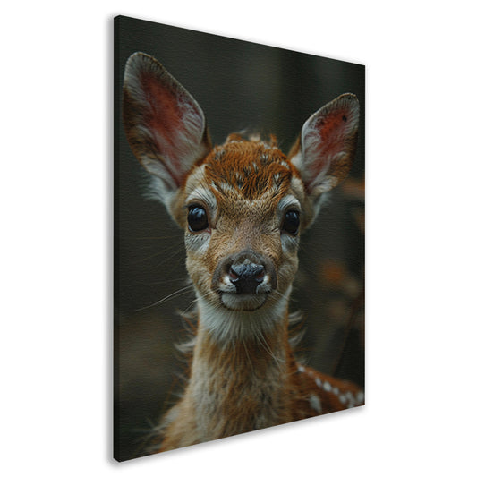 Close-up portret van een jong hertje in het wild canvas