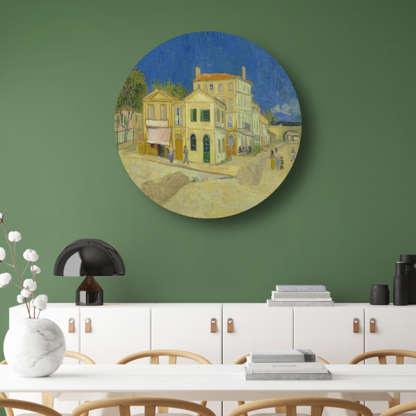 Het Gele Huis (The Yellow House) - Vincent van Gogh aluminium muurcirkel