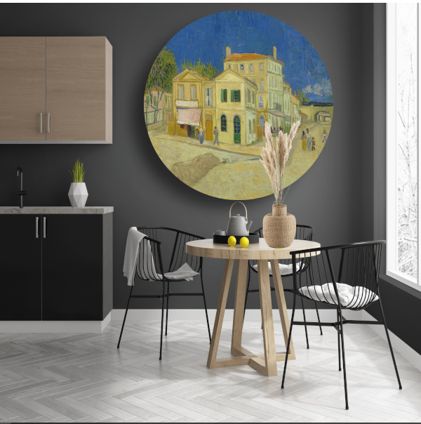Het Gele Huis (The Yellow House) - Vincent van Gogh aluminium muurcirkel
