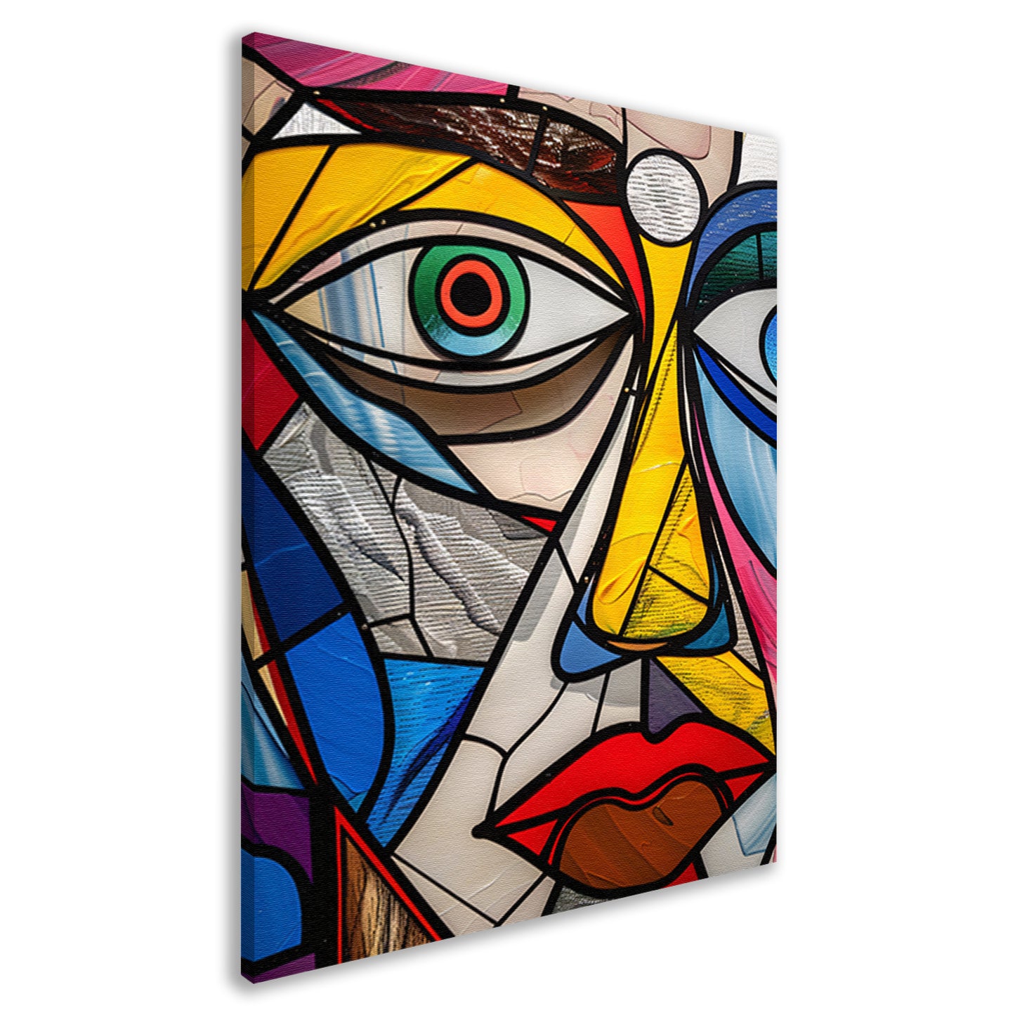Abstract Kubistisch Portret in Popart Stijl canvas