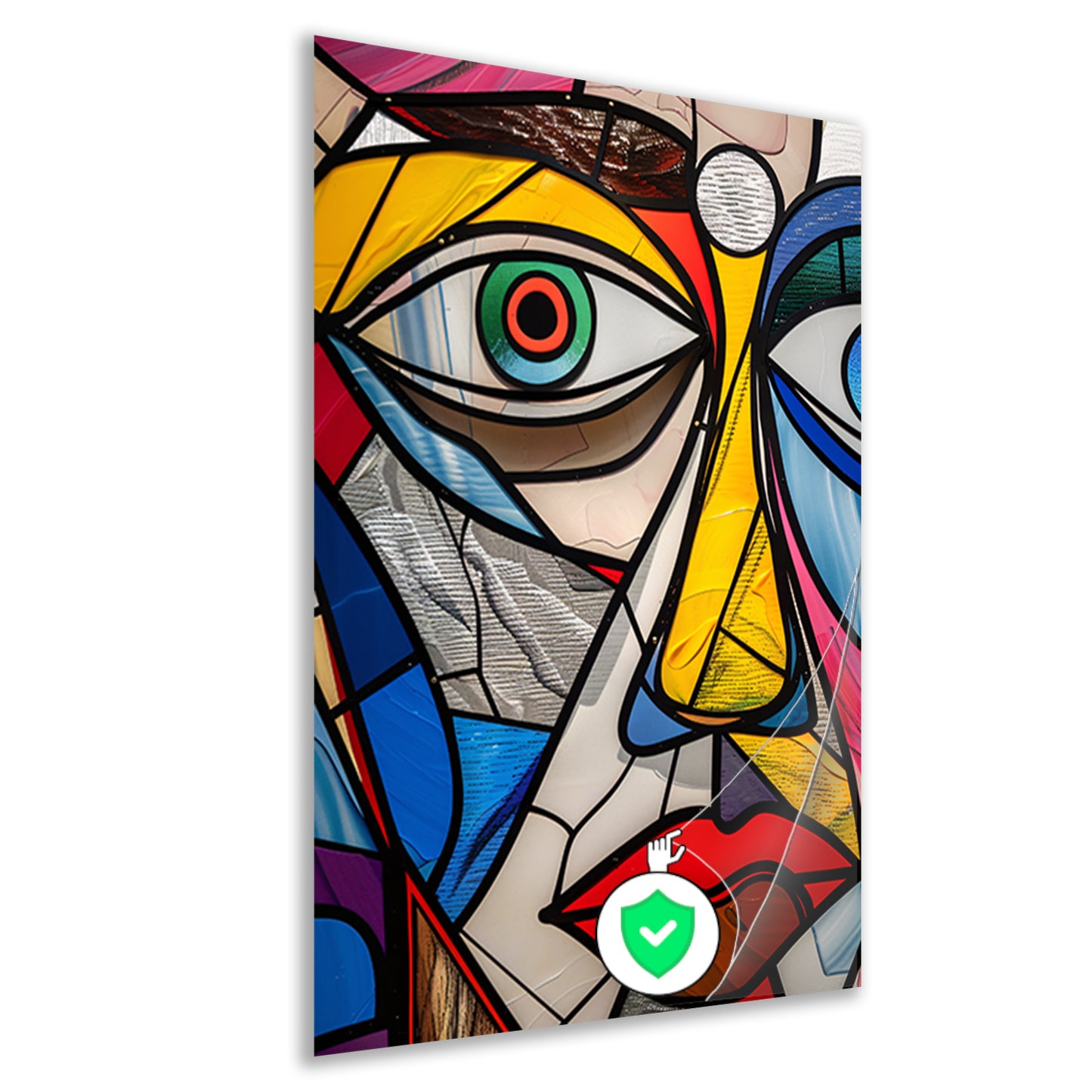 Abstract Kubistisch Portret in Popart Stijl poster