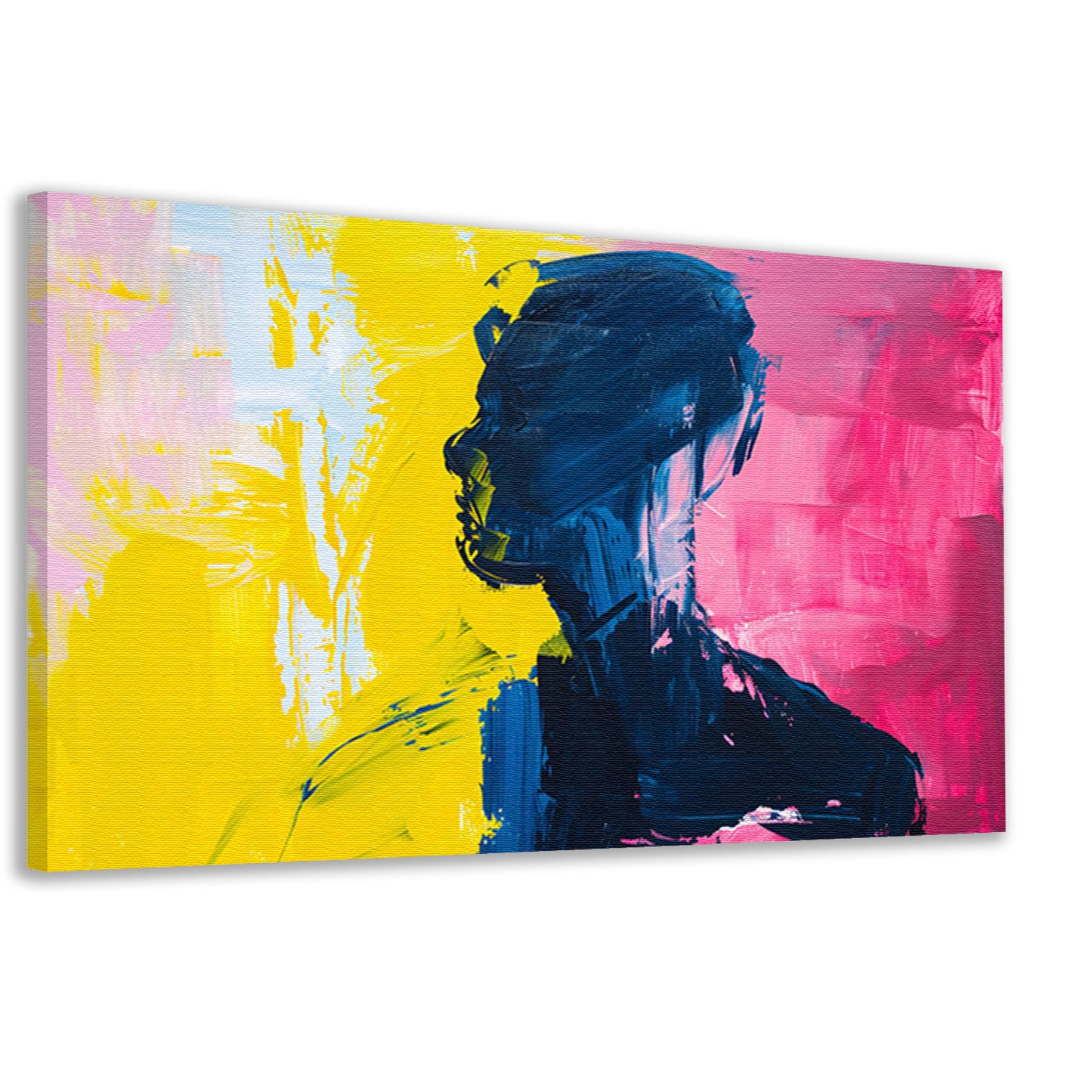 Abstracte silhouet met levendige kleuren canvas