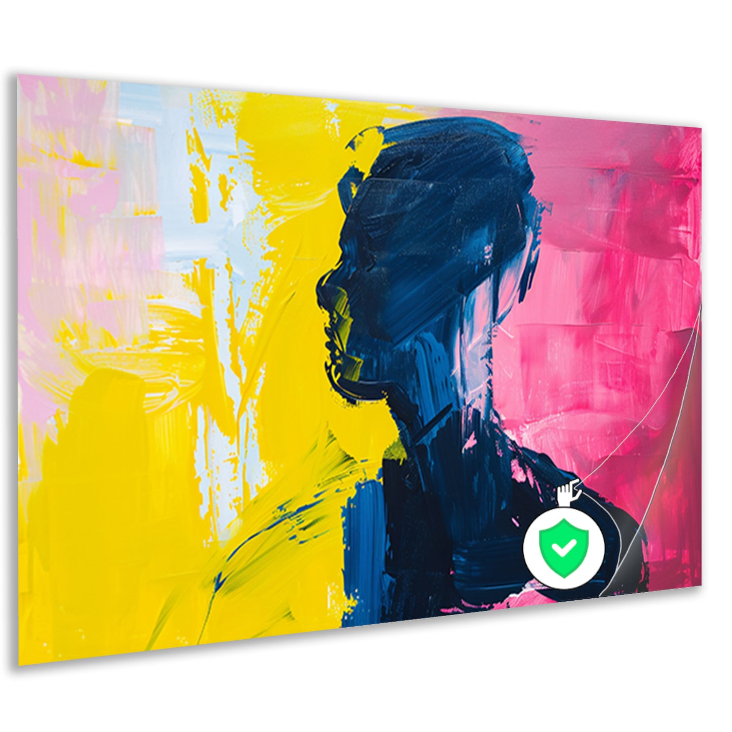 Abstracte silhouet met levendige kleuren poster