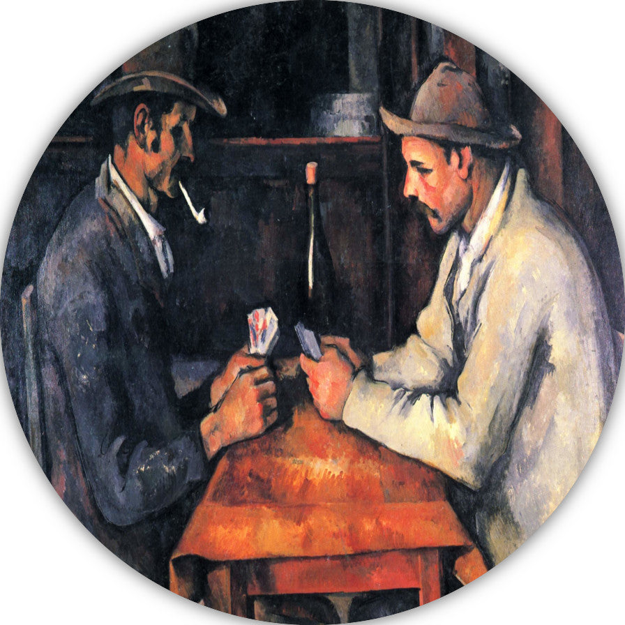 The Card Players - Paul Cézanne aluminium muurcirkel