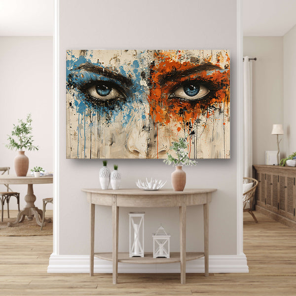 Twee Ogen omgeven door Kleur en Emotie canvas