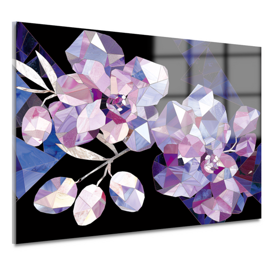 Minimalistische Abstracte Paarse Bloemen acrylglas