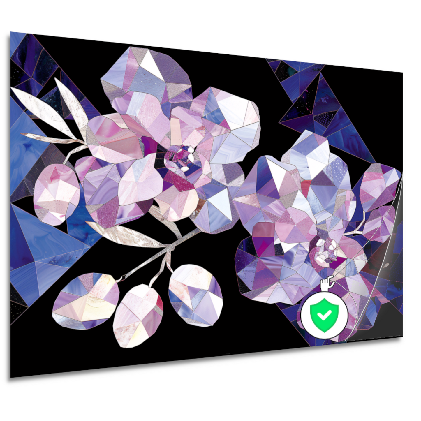 Minimalistische Abstracte Paarse Bloemen poster