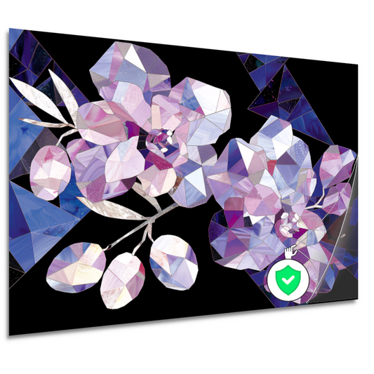 Minimalistische Abstracte Paarse Bloemen poster