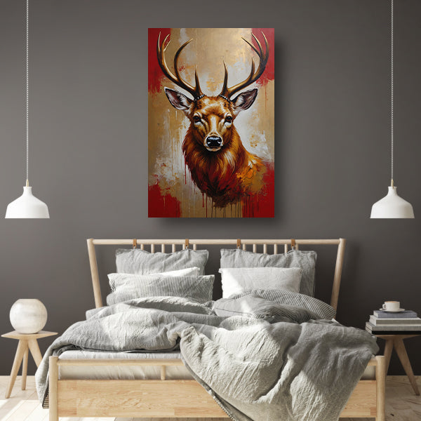 Majestueus hert in gouden gloed canvas