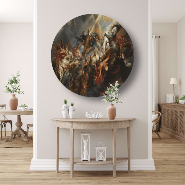 De Val van Phaeton - Peter Paul Rubens aluminium muurcirkel