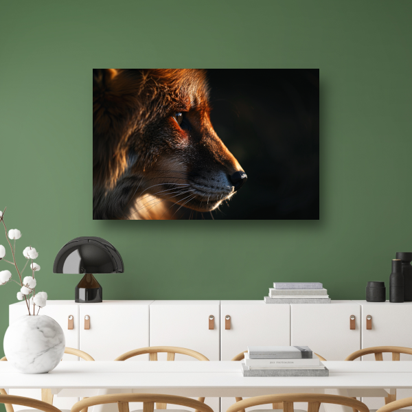 De starende blik van een schuwe vos canvas