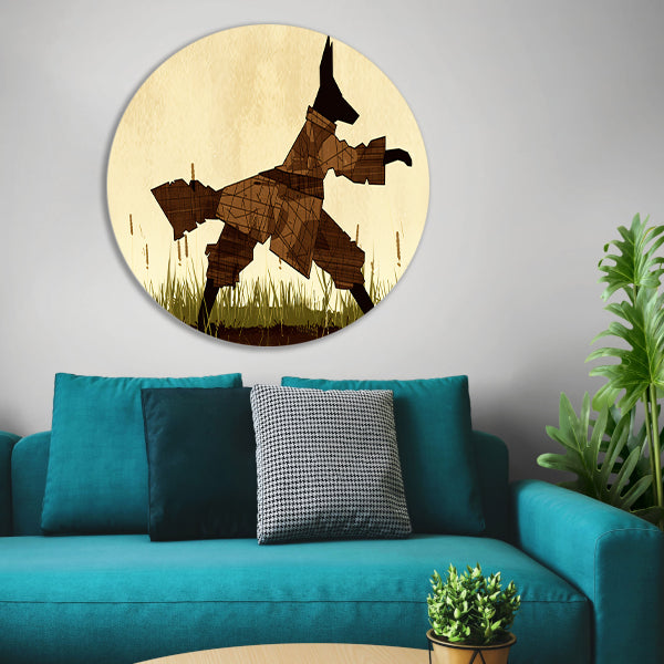 Wolf in abstract veld met gras forex muurcirkel