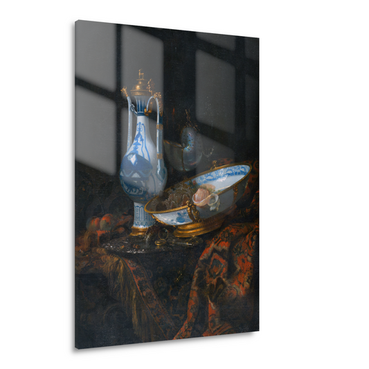 Stilleven met een Aquamanile, fruit en een Nautilusbeker - Willem Kalf Acrylglas