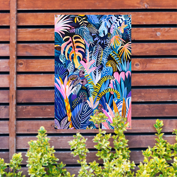 Abstracte kleurrijke kunst van planten en bladeren tuinposter