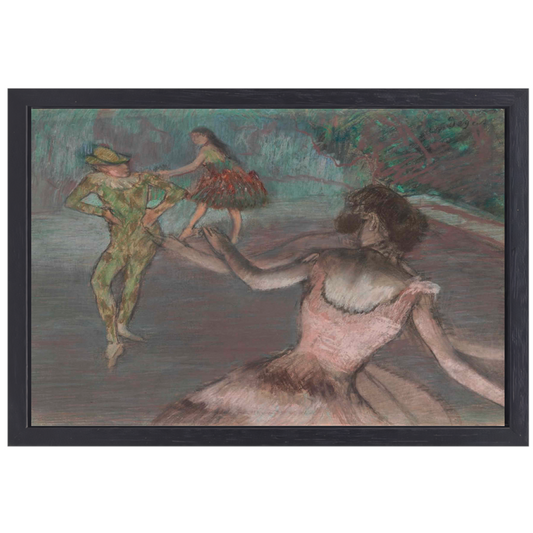 Harlekijn en dansers - Edgar Degas canvas met baklijst