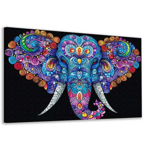 Kleurrijke olifant met gedetailleerde patronen canvas