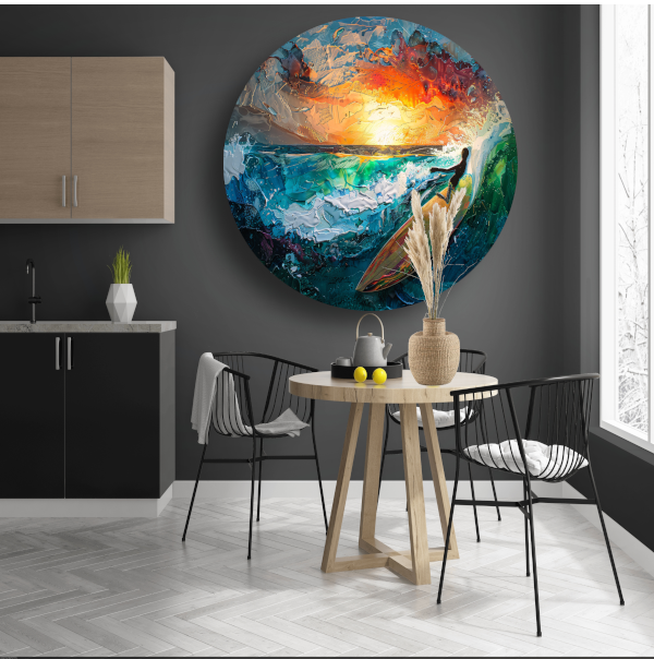De Grote Golf van Kanagawa door Hokusai aluminium muurcirkel