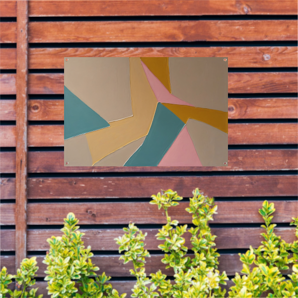 Minimalistische Abstracte Geometrie in Kleur tuinposter
