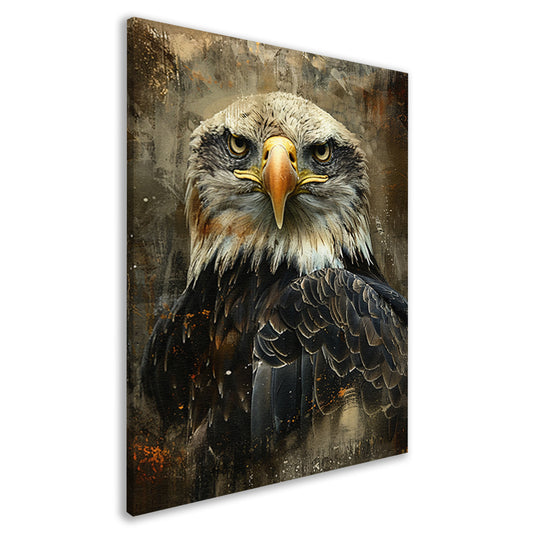 Mysterieuze adelaar met rustieke achtergrond canvas