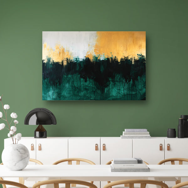 Abstract schilderij met dynamische kleurrijke accenten canvas