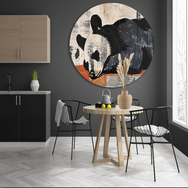Beer rustend op abstracte achtergrond aluminium muurcirkel