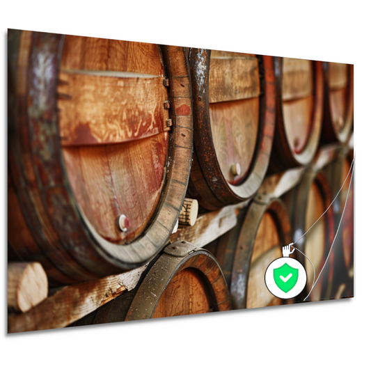 Minimalistische Houten Vaten Stapel poster