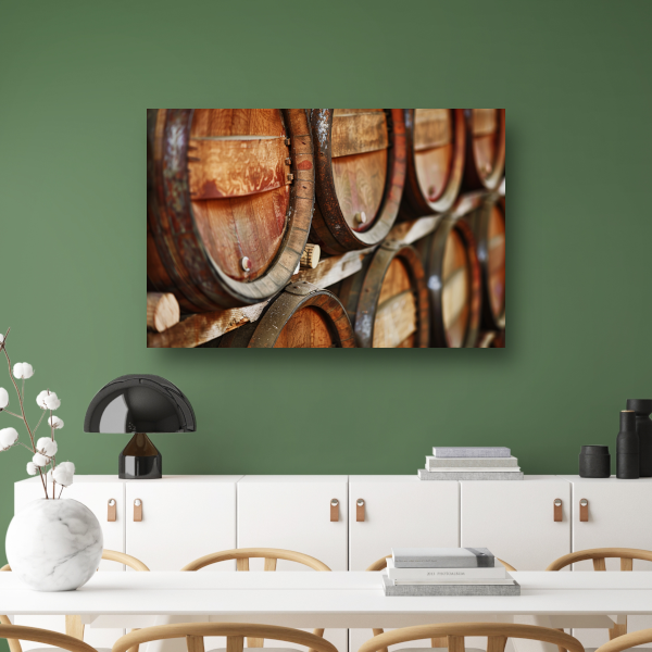 Minimalistische Houten Vaten Stapel canvas