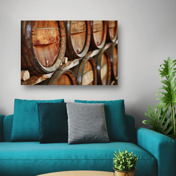 Minimalistische Houten Vaten Stapel canvas