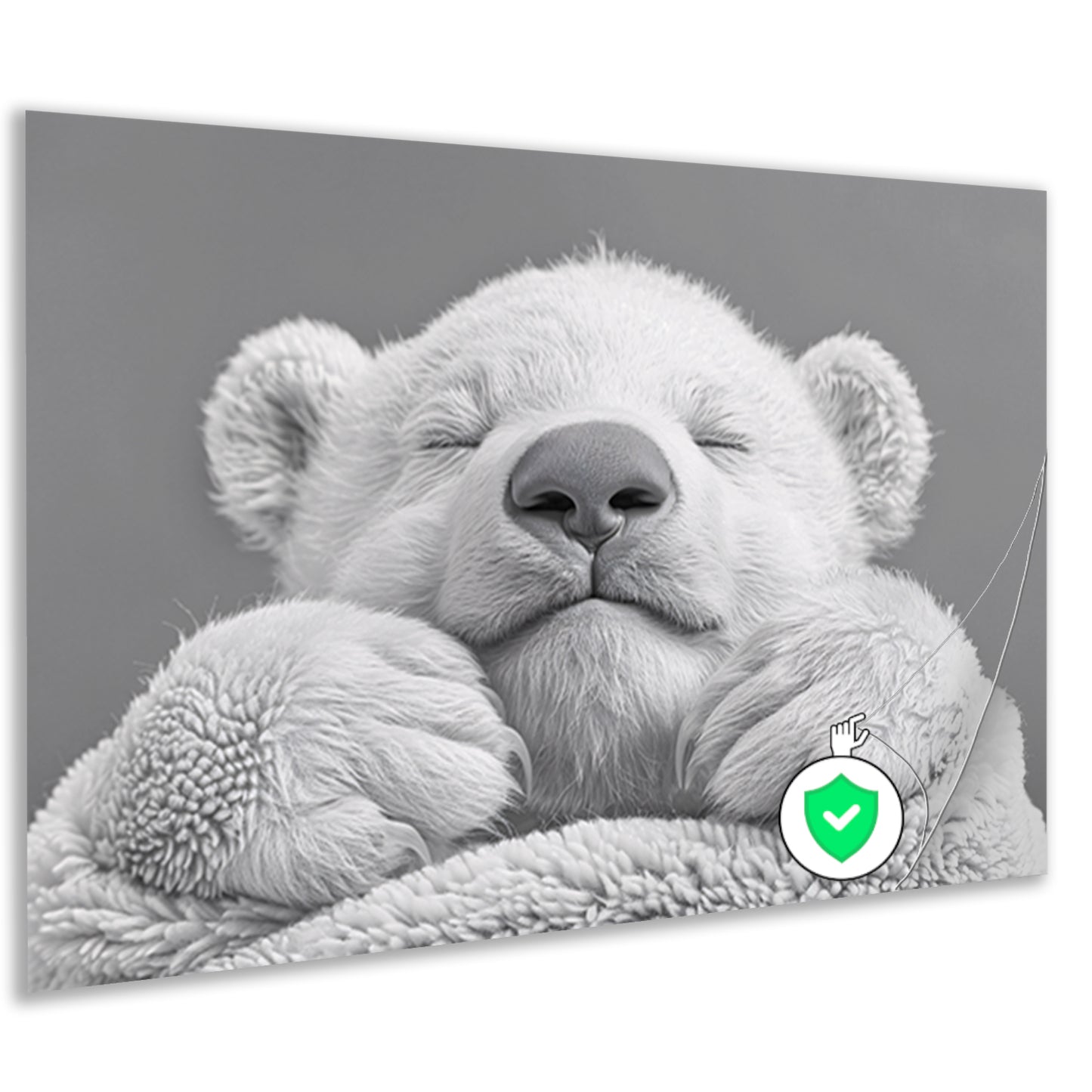 Slapende ijsbeer in zachte monochrome tinten poster
