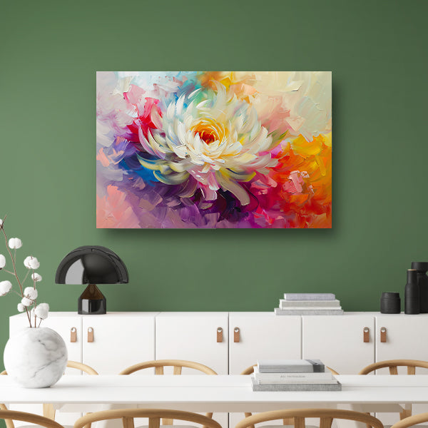 Abstract schilderij van kleurrijke bloem poster