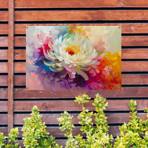 Abstract schilderij van kleurrijke bloem tuinposter